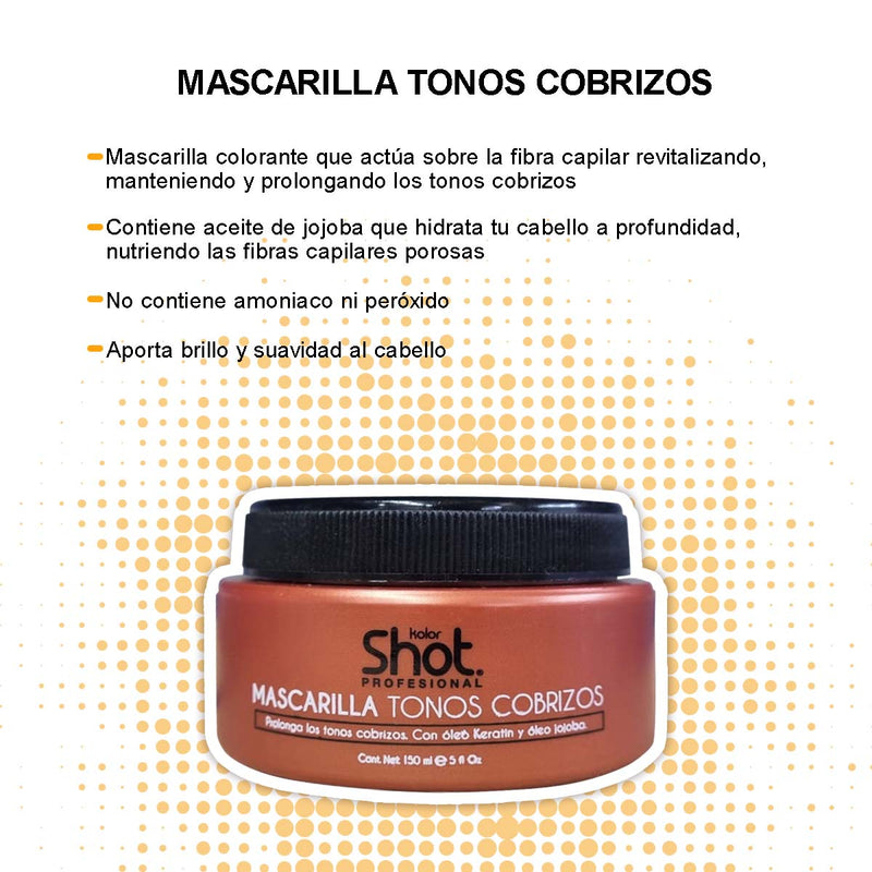 Mascarilla Matizadora Para Tonos Cobrizos Brillo y Nutrición Intensa