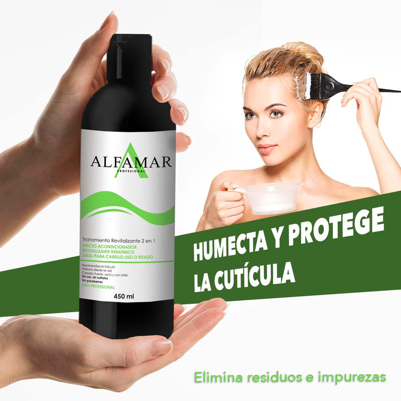 Tratamiento Revitalizante 2 En 1 Alfamar Sin Sal Cabello Dañado