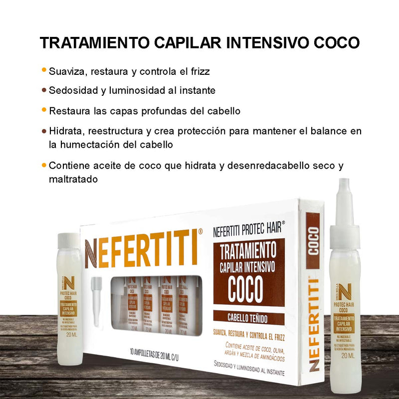 Ampolletas de Coco - Reparación y Control Anti Frizz para Cabello