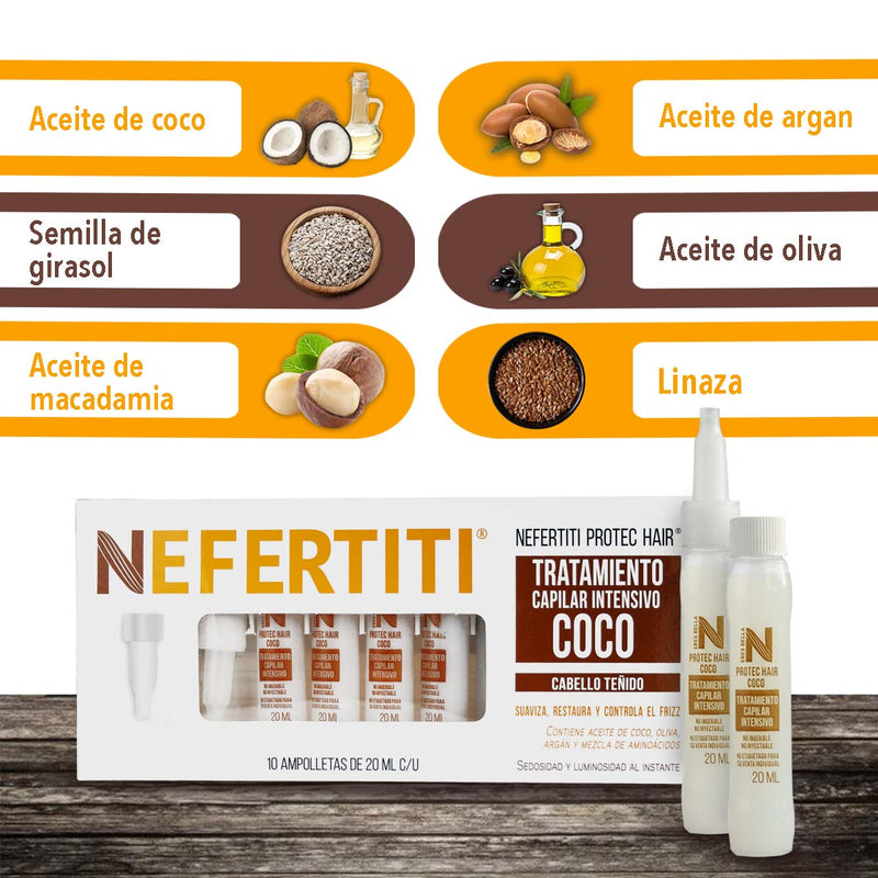 Ampolletas de Coco - Reparación y Control Anti Frizz para Cabello