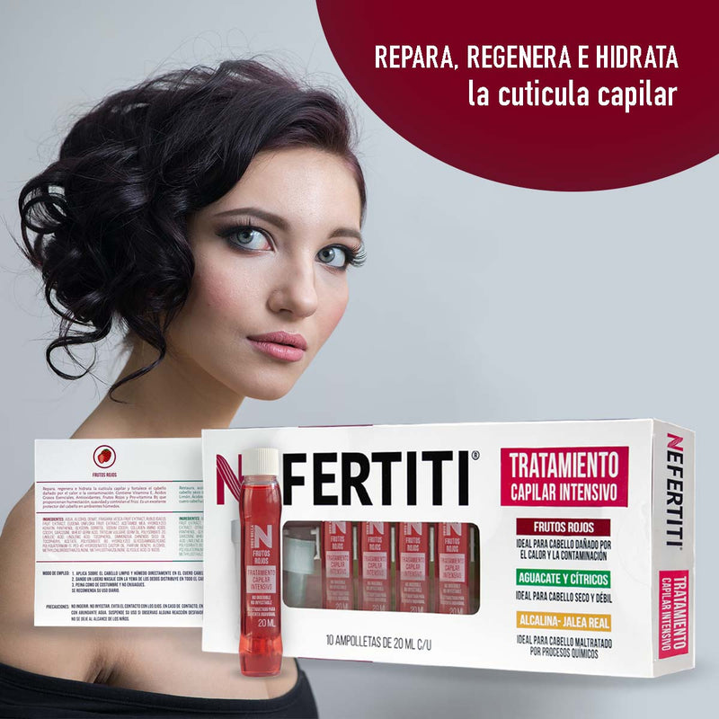 Ampolletas Frutos Rojos - Nutrición y Reparación para Cabello Maltratado