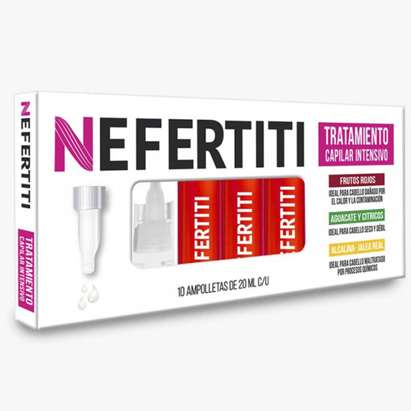 Ampolletas Para Cabello Dañado Maltratado Frutos Rojos Nefertiti 10pzas