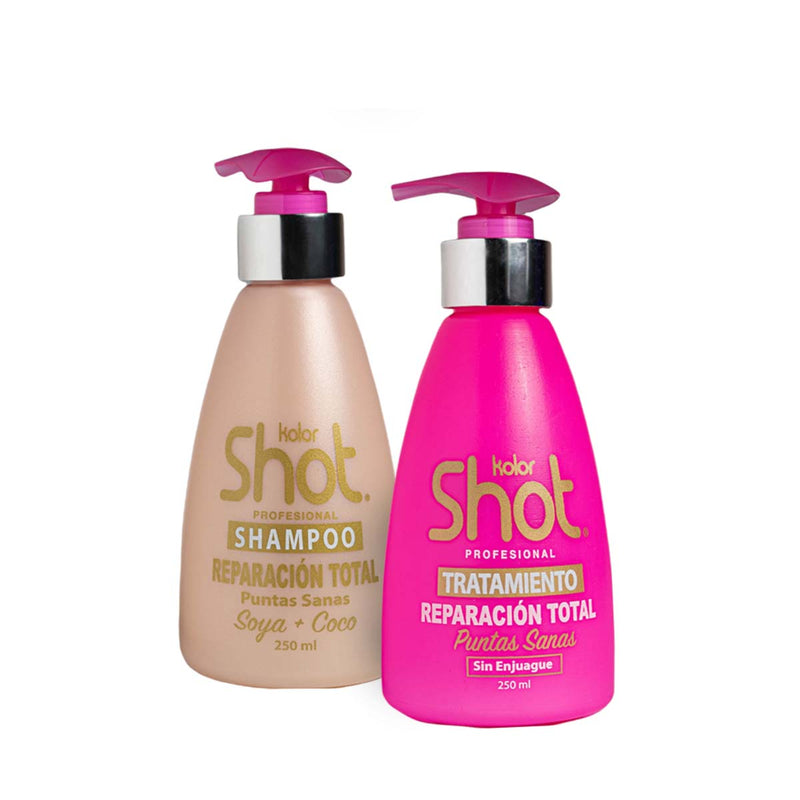 Kit Tratamiento + Shampoo Kolor Shot Reparación Total 250 Ml